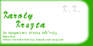 karoly krszta business card